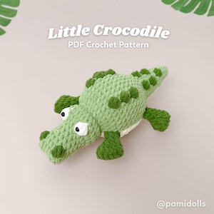 Little Crocodile Amigurumi Crochet Pattern Alligator, Digital PDF files in English Deutsch Français Español Português