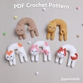 Noodle Cat Amigurumi Crochet Pattern Bundle, Digital PDF files in English Deutsch Français Español Português