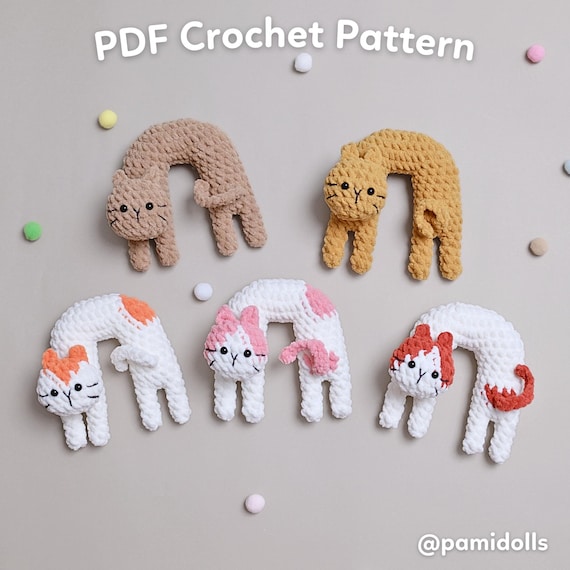Noodle Cat Amigurumi Crochet Pattern Bundle, 5 Languages (Digital PDF)