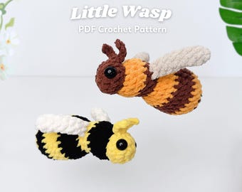 No-Sew Wasp Crochet Pattern, Amigurumi Bee (Digital PDF)