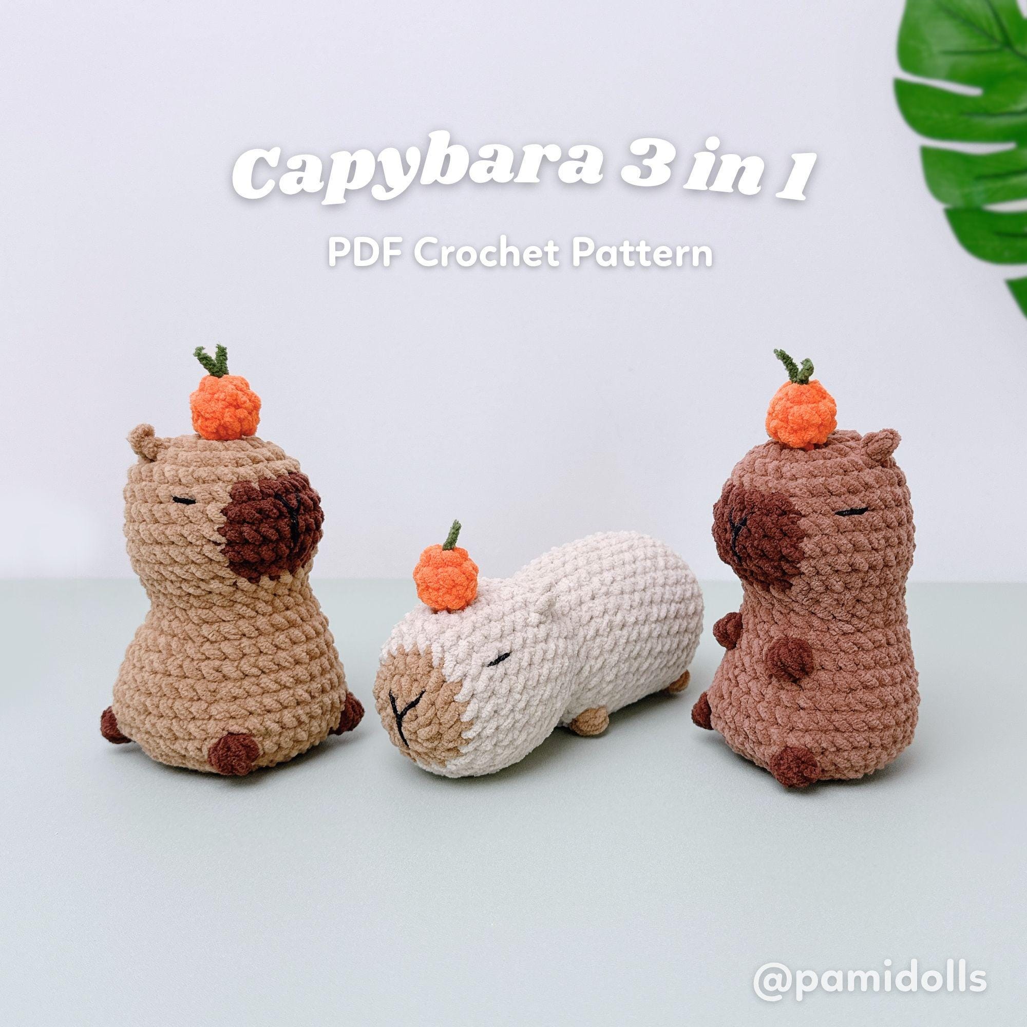 縫わないカピバラあみぐるみかぎ針編みパターンバンドル（デジタルPDF