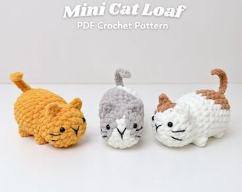 No-Sew Mini Cat Loaf Amigurumi Crochet Pattern Bundle (PDF)