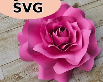 Paper Rose #8 SVG Template: DIY 3D Flower (Digital Download)