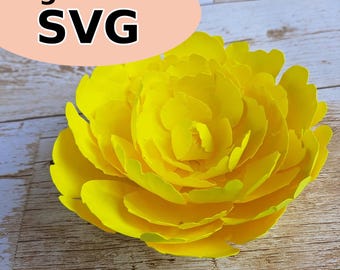 3D Paper Peony Template: DIY Crafting, Flower SVG (Digital Download