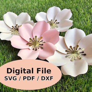 Paper Rose Templates, Paper Flower svg, pdf, 3D Paper Flowers svg, Paper Rose svg, Rose Svg PDF,  DXF. Flower svg, Flower# 116,