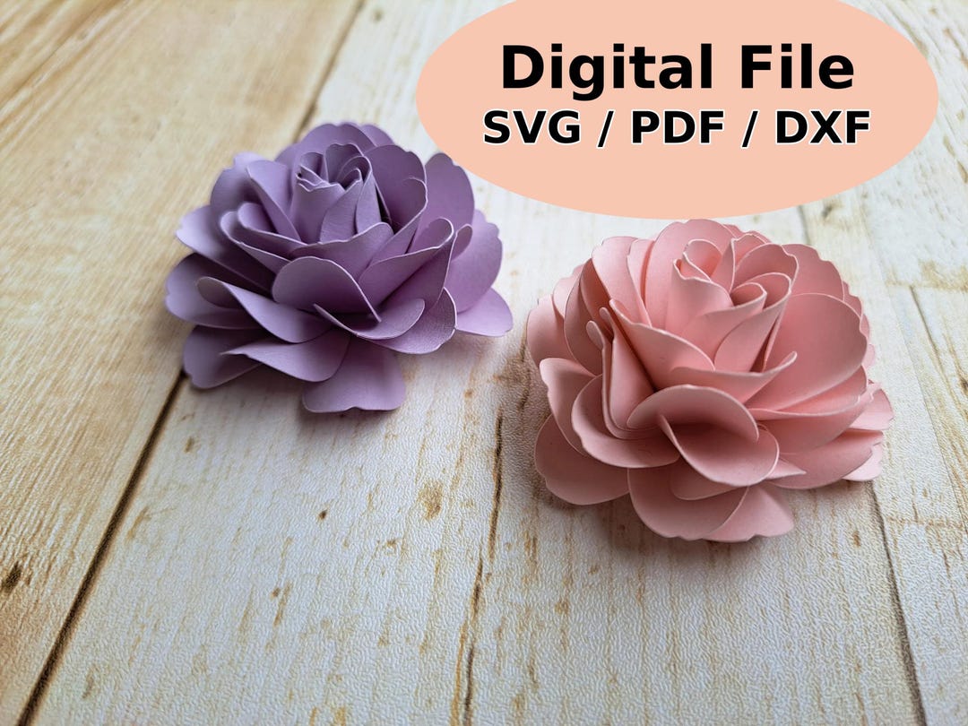 3D Paper Rose SVG Template: DIY Crafting, Cards, Decor (digital ...