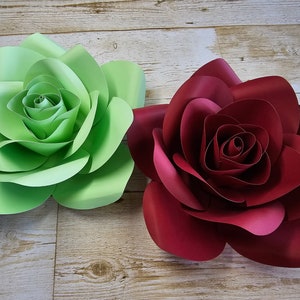 Paper Rose SVG Template,  PDF file, Paper Rose#9, Flower svg, Printable 3D  Floral, Cardstock DYI, Cricut template, Rose, Flowers Crafting