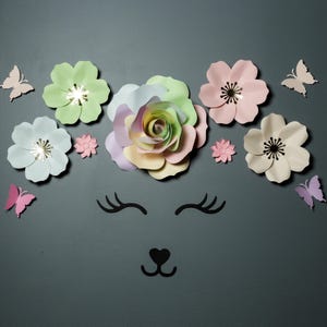 Set di animali e fiori di carta incantati: decorazioni da parete per la cameretta dei bambini