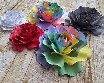 Paper Rose #6 Templates, Paper Flower svg, 3D Paper Flowers svg, Paper Rose svg, Rose Svg, Flower svg,  Rose# 6 Template for DIY Crafting