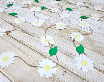 Girlande aus Papier, Girlande aus Jute, Partydekoration, 52 Blüten