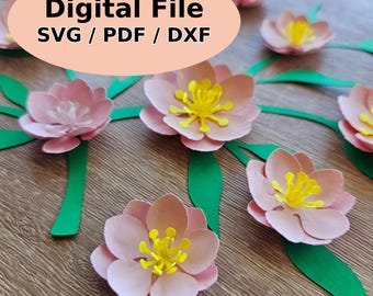 Paper Cherry Blossom SVG Templates: DIY Sakura Flowers (PDF & Video Tutorial