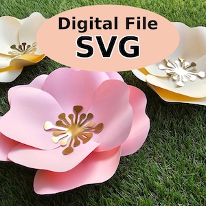 Paper Tea Rose #5 Template: DIY Flower SVG (Digital Download)