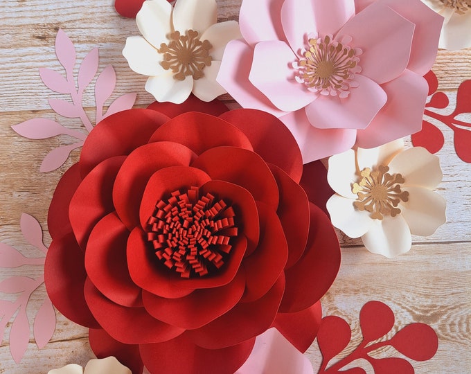 DIY Paper Flower Kit: Handmade Roses Set, Wedding Decor