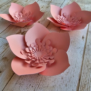 Papier rose modèle SVG/PDF, fleur dxf, floral 3D, papier cartonné bricolage, modèle Cricut, roses, création de fleurs, fichier imprimable