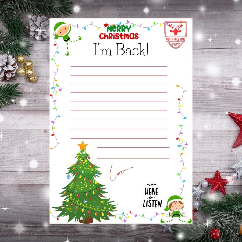 Elf on the Shelf I'm Back Letter Digital Instant Download Etsy
