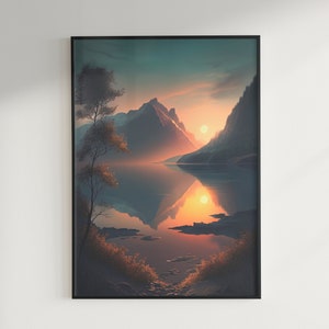 Mountain Valley Sunset - Digital Download Artwork