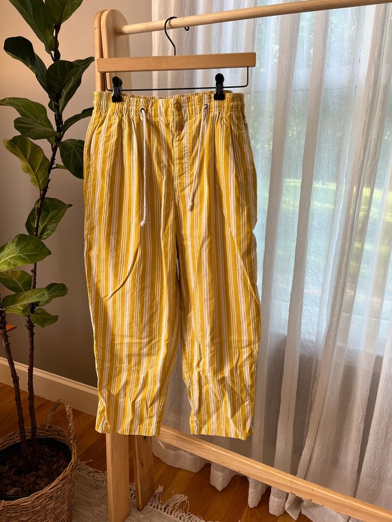Vintage GAP Medium Striped Yellow Drawstring Pants