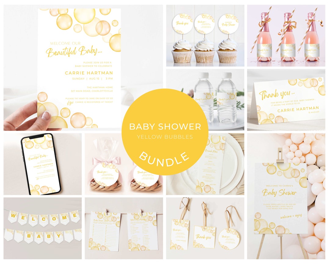 Baby Shower Invitation and Game Bundle Printable Baby Shower