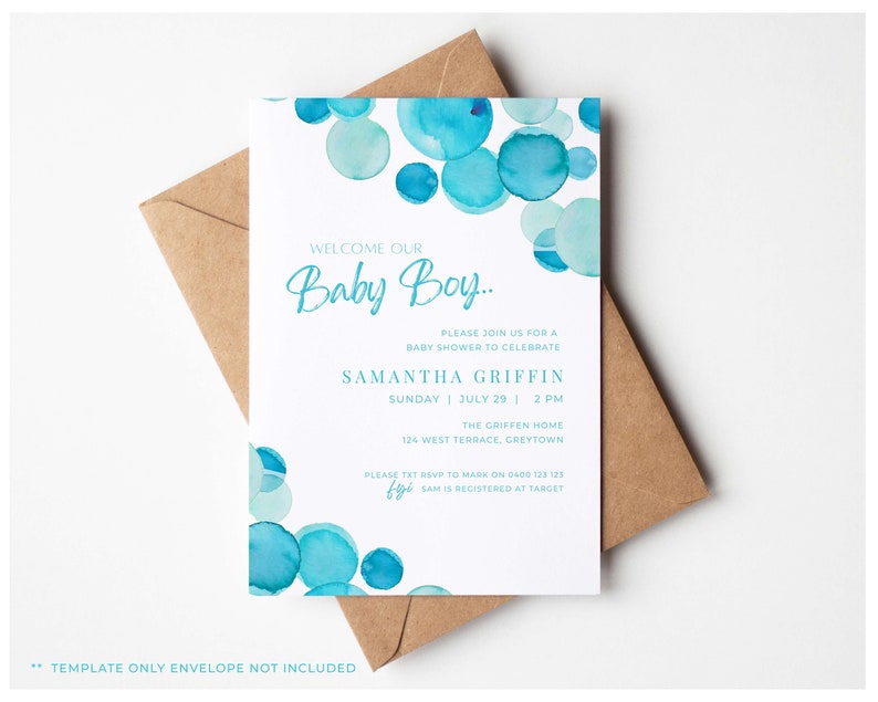 Baby Shower Printable Invitation Editable Invitation Bundle Instant ...