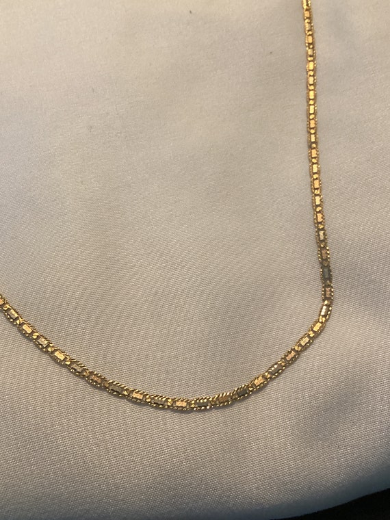 Gorgeous 14k Solid Yellow Gold Necklace Ornate Li… - image 2