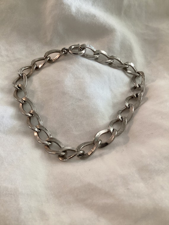 Retro Sterling Silver Heavy Big Link  Bracelet Gre