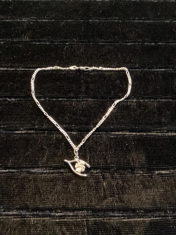 Sterling Silver Link Anklet/ Bracelet with Wishbon