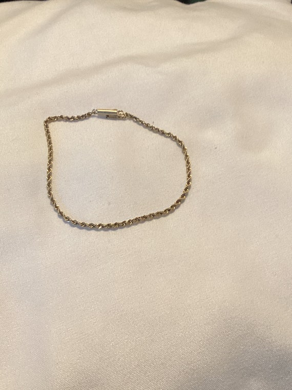 14k Yellow Gold Rope Chain Bracelet