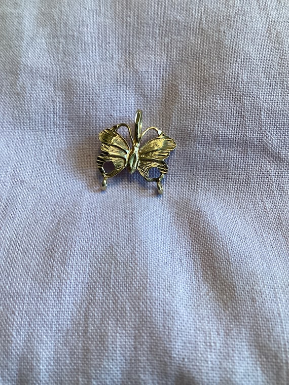 10k Yellow Gold Butterfly Pendant  Charm Holder