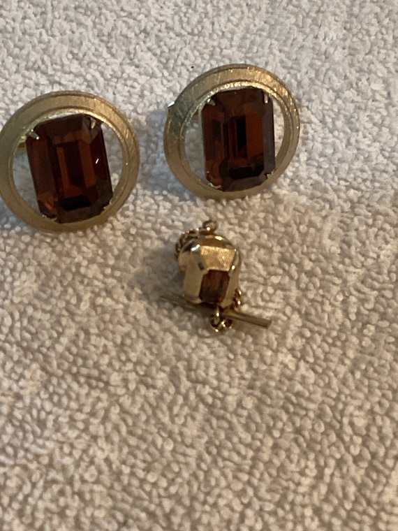 Mens Vintage Dante  Cuff Links and Tie Tack Pin S… - image 1