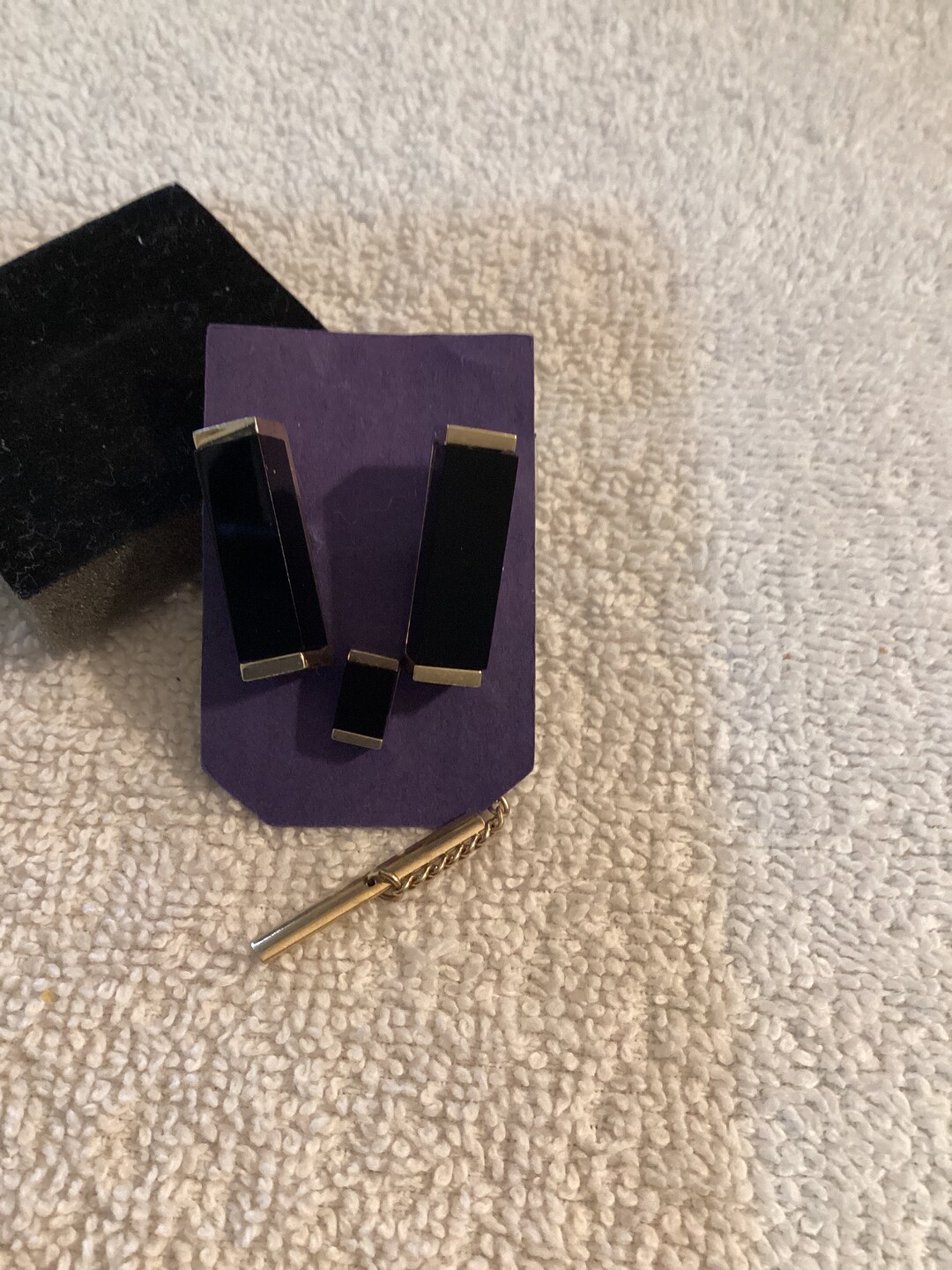 Mens Vintage Swank Cuff Links and Tie Tack Pin Set Design Etsy