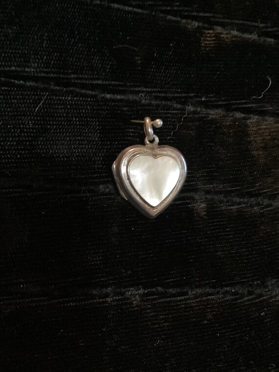 Vintage 925 Sterling Silver Heart Locket Mother Of