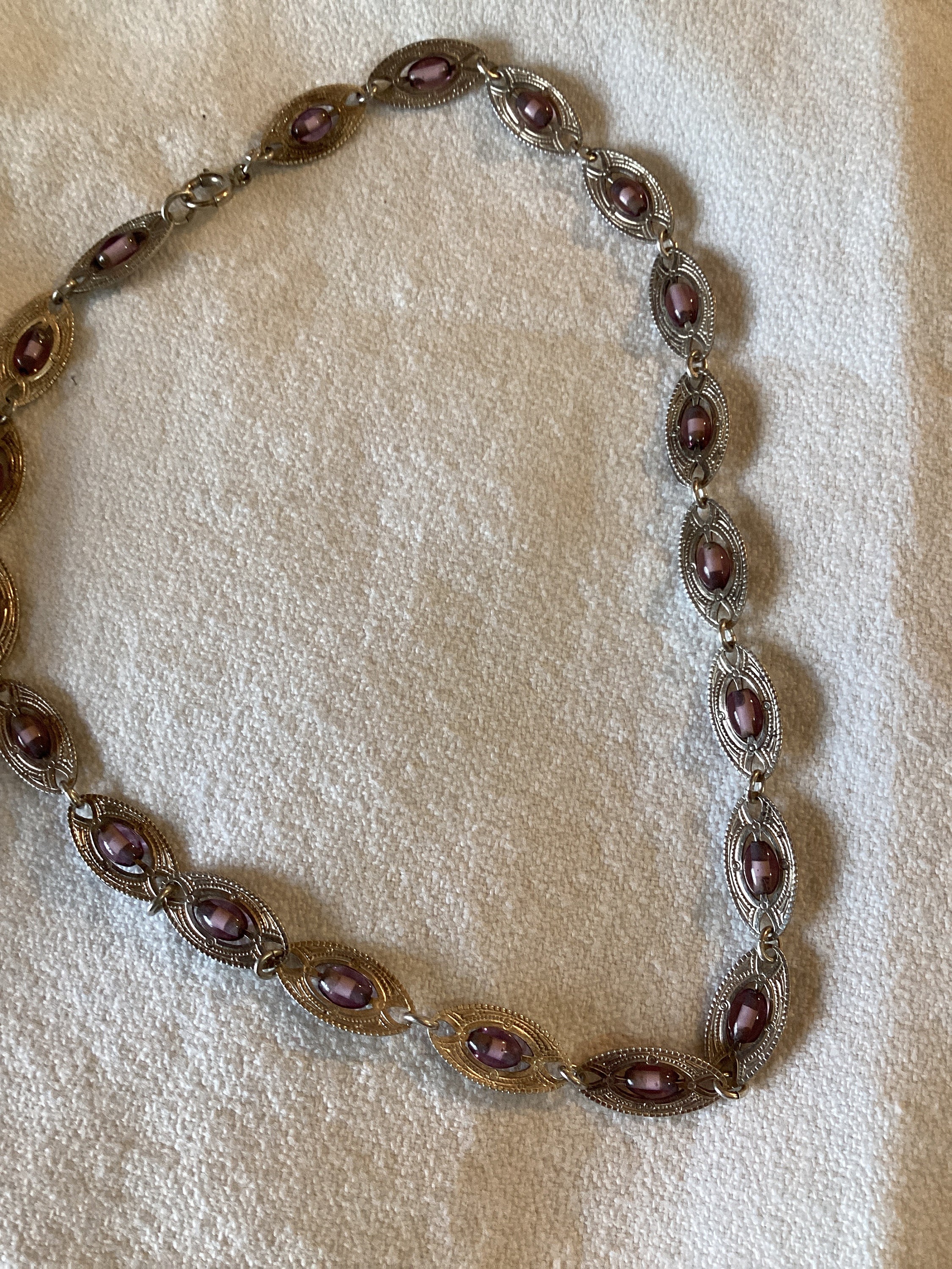 Vintage Sterling Silver Double Handmade Beaded Necklace “Pearls”