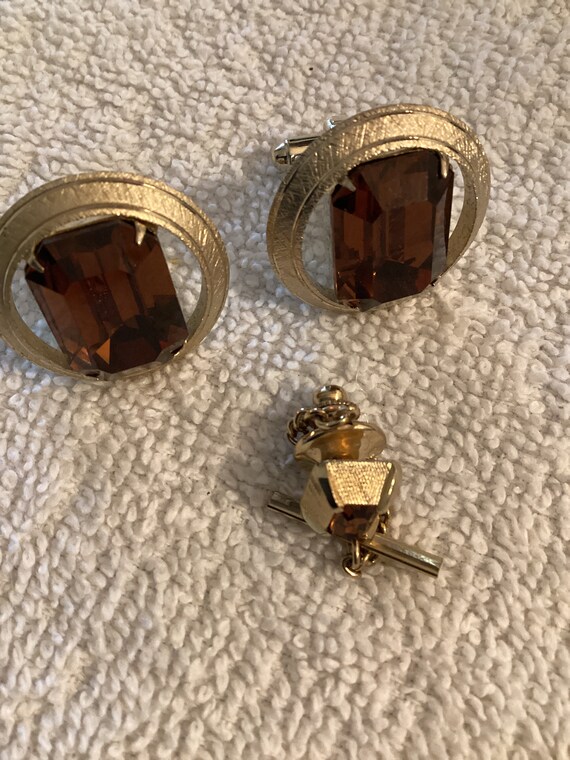 Mens Vintage Dante  Cuff Links and Tie Tack Pin S… - image 2