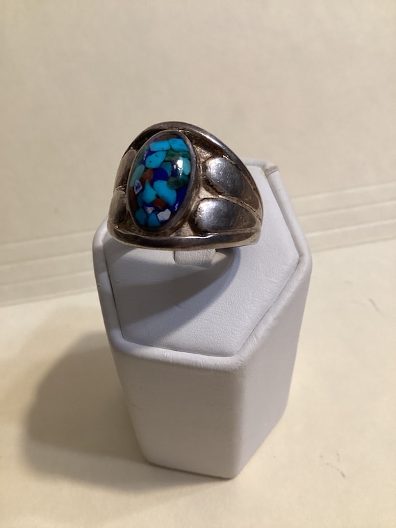 Vintage Navajo Mans Ring Old Store Stock US Size 1