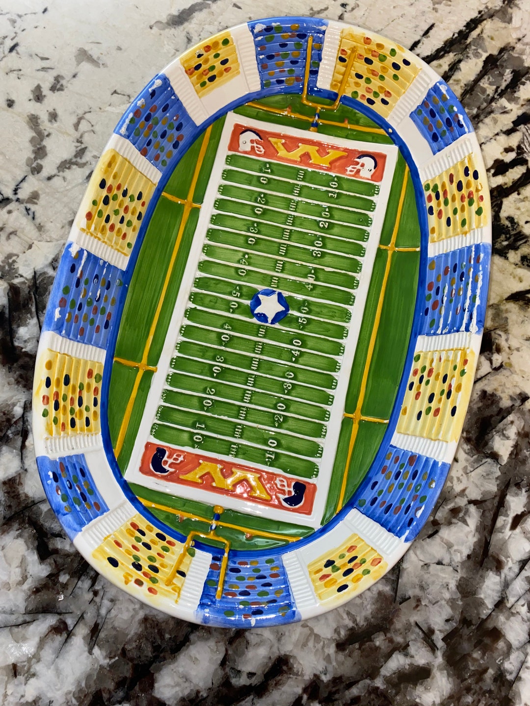 Football Stadium Chip Dip Party Platter Bowl/ Tray Etsy