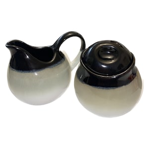 Black White Sugar Bowl Creamer Set | Ceramic | Serving | Kitchen & Dining | GoldRoom1
