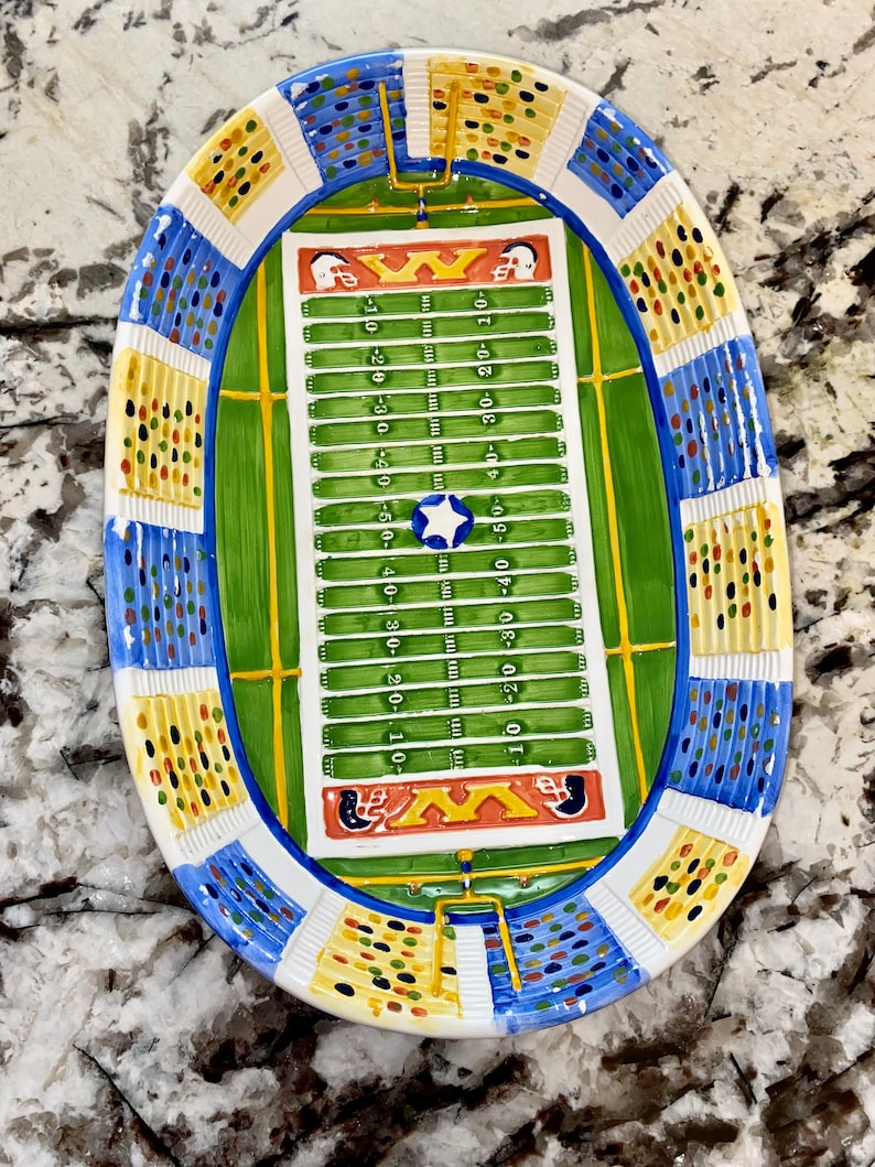 Football Stadium Chip Dip Party Platter Bowl/ Tray Etsy