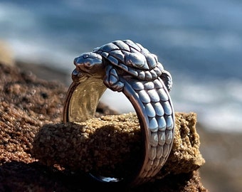 Turtle silver ring