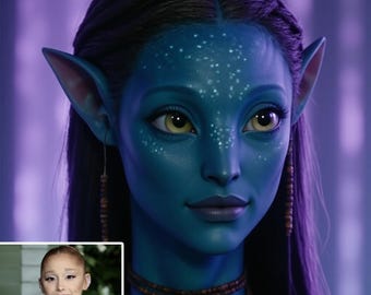 I turn you into a Na'vi in a realistic style
