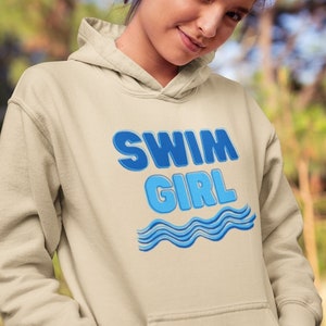 Swim Girl Oversized Hoodie, Swim Meet, Swim Team, Swim Mom, Gift for Swimmer, Swim Gift, Mom of Swimmer, Comp Swim, Mom of Swimmer