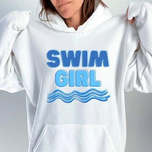 Swimming Oversized Hoodie, Swim Meet Girl, Swim Team, Swim Mom, Gift for Swimmer, College Swim Gift, Cute Trendy Comp Swim, Mom of Swimmer