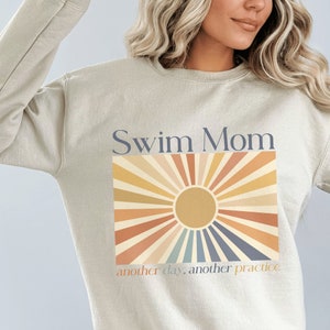 Swimming Mom Oversized Sweatshirt, Cute Swimming Mom, Retro Swim Mom, Summer Swimmer, Swim Meet, Swim Team, Gift for Mom, Comp Swim Sweater