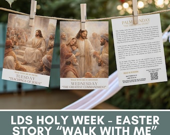 LDS Holy Week Story Cards - Walk with Jesus Christ, Easter Printable, Instant Download, LDS Printable, LDS Easter Story, walk with me