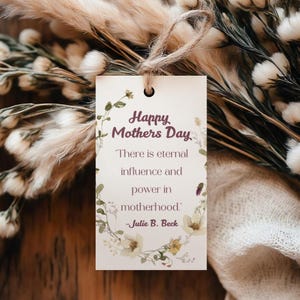 Imprimível para o Dia das Mães SUD, Cartão de Ministração para o Dia das Mães, folheto para o Dia das Mães, presente para a mãe, download instantâneo, cartão com citação SUD, etiqueta para presente SUD