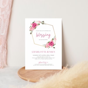 LDS Baby Blessing Invitation | Minimalistic Invite Template | Editable Baptism Invite LDS Blessing Announcement, Mormon Blessing
