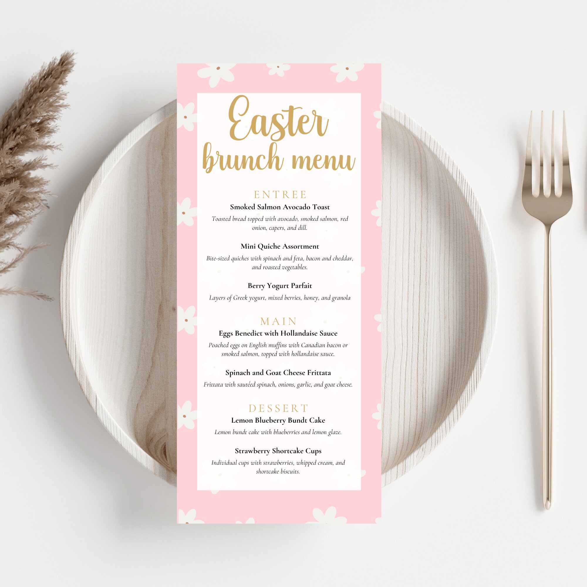 Easter Brunch Menu Template Floral Brunch Menu Daisies and Blush Pink Easter Brunch Menu Template Floral Brunch Menu Daisies and Blush Pink