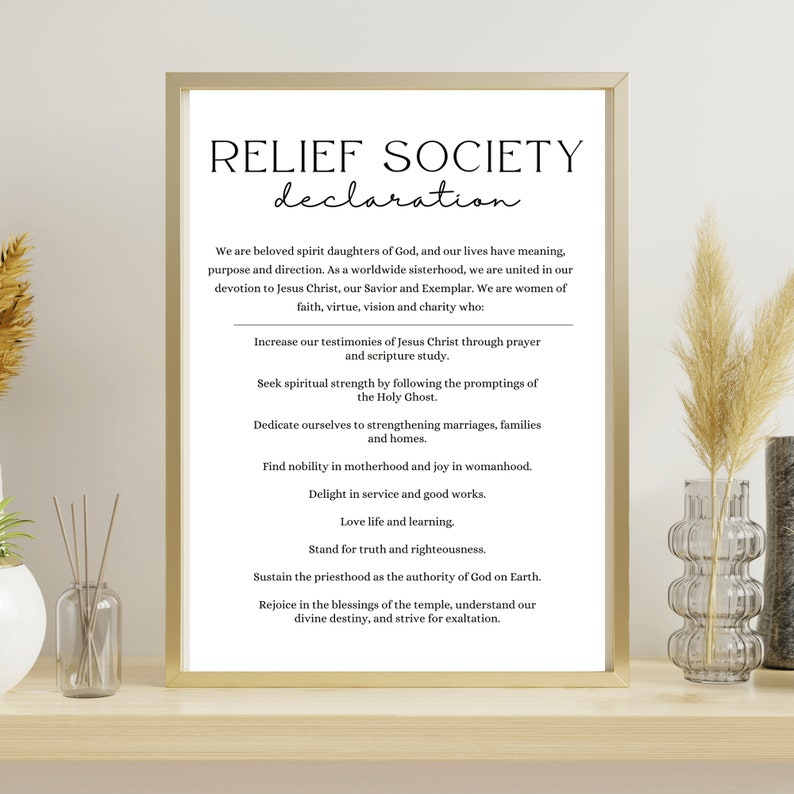 Relief Society Declaration, Church of Jesus Christ Print, LDS Relief ...