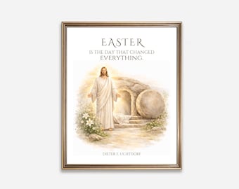 LDS Easter Print, Christian Easter Wall Art Printable, Scripture Wall Decor, Minimalist Religious Easter Decor, Instant Download