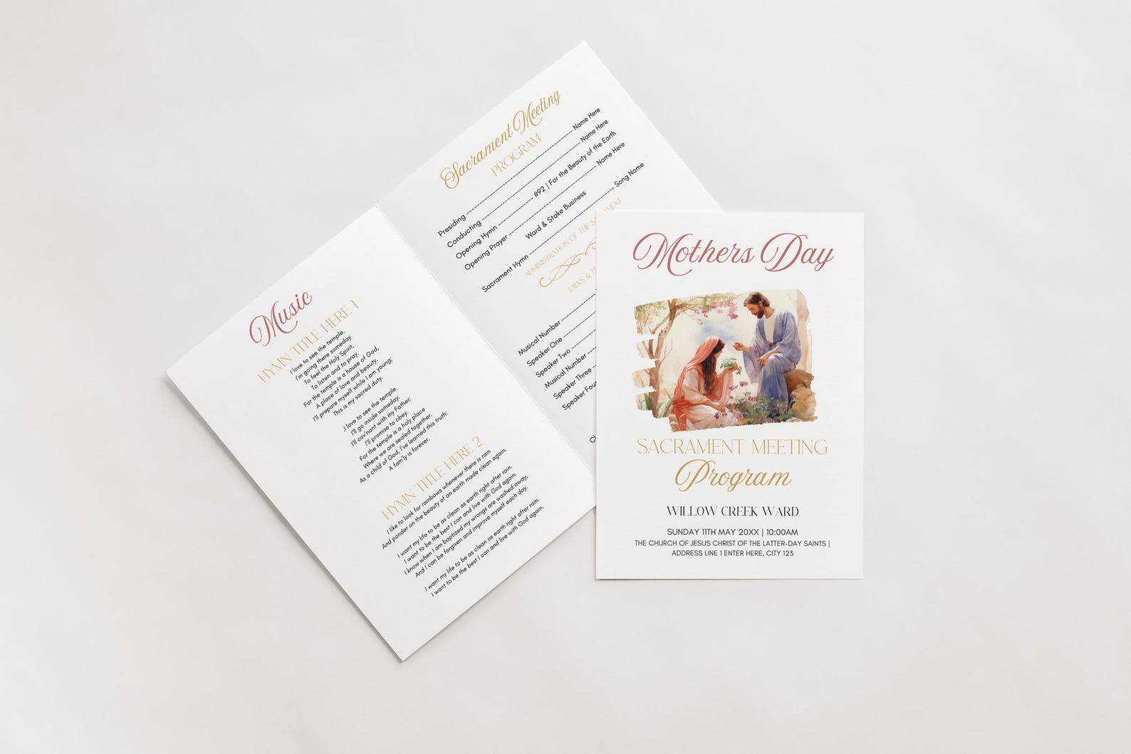 LDS Mothers Day Program Editable Template - Editable Template, LDS ...