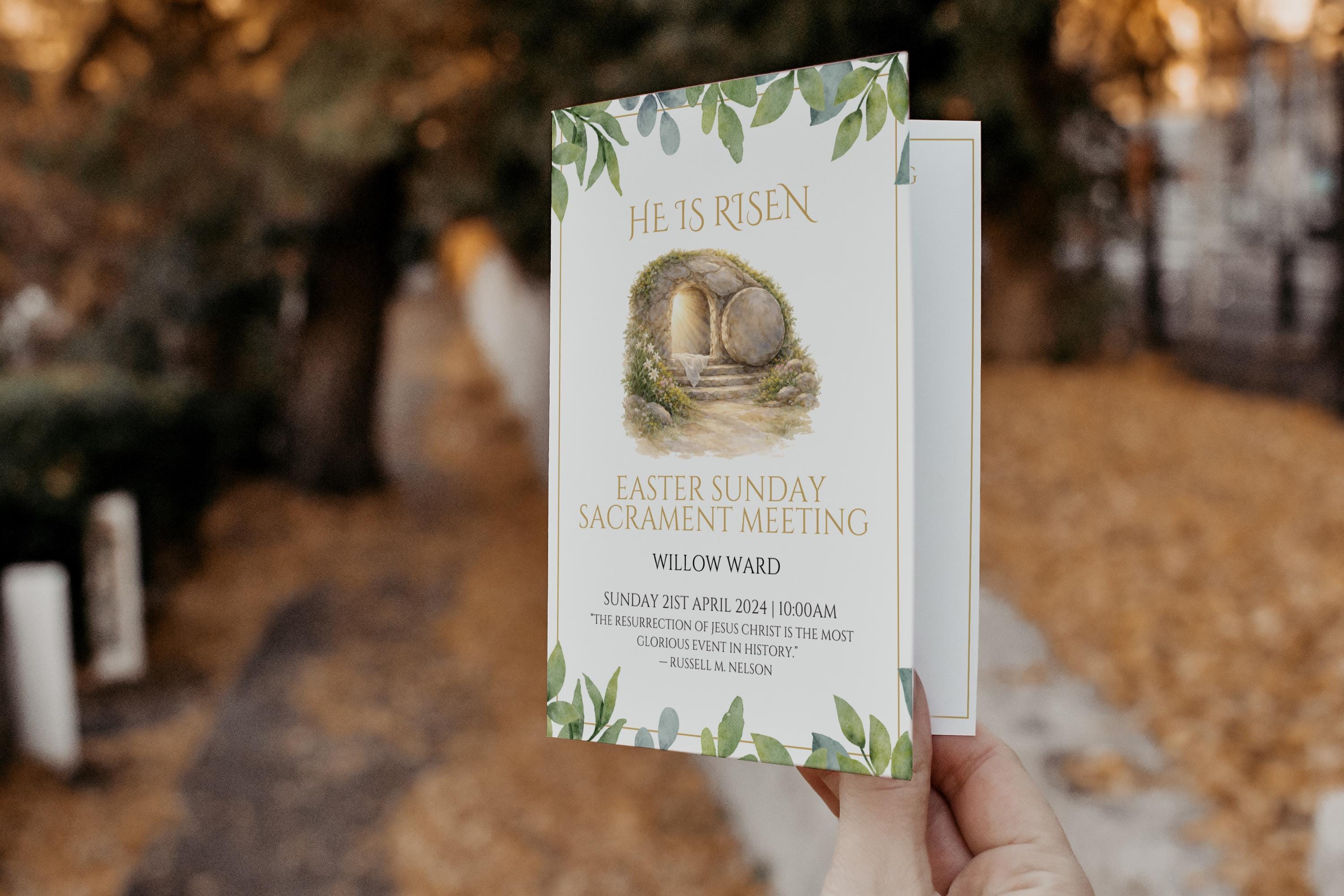 Easter Weekend Programme Design LDS Easter Sunday Program Editable Template - Minimal Editable Template ...